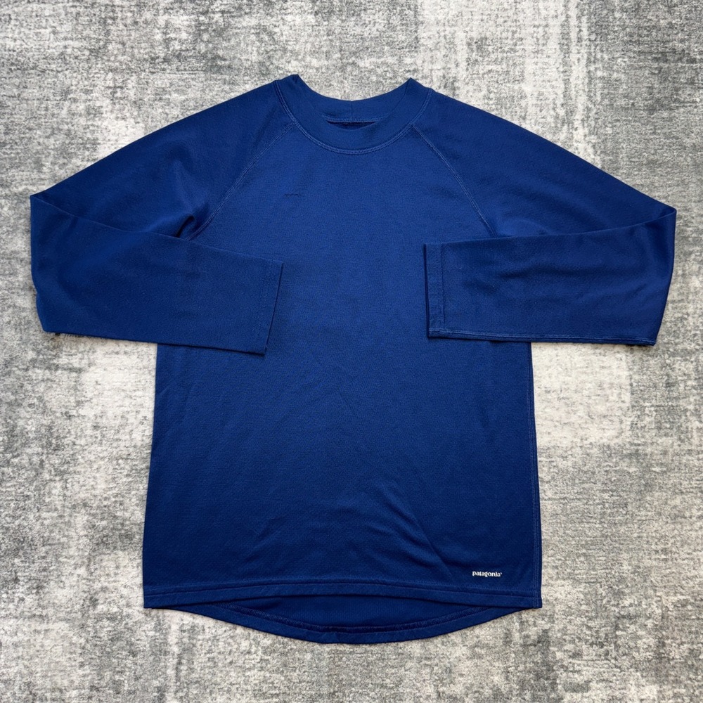 Patagonia Shirt Kids Youth Large Blue Capilene 3 Midweight Layer Hiking Skiing